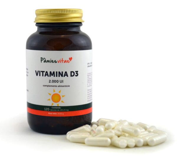 Vitamina D3 PV (120 cápsulas)
2.000 UI