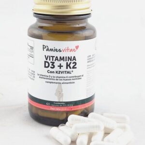 Vitamina D3 + K2 PV (60 cápsulas)